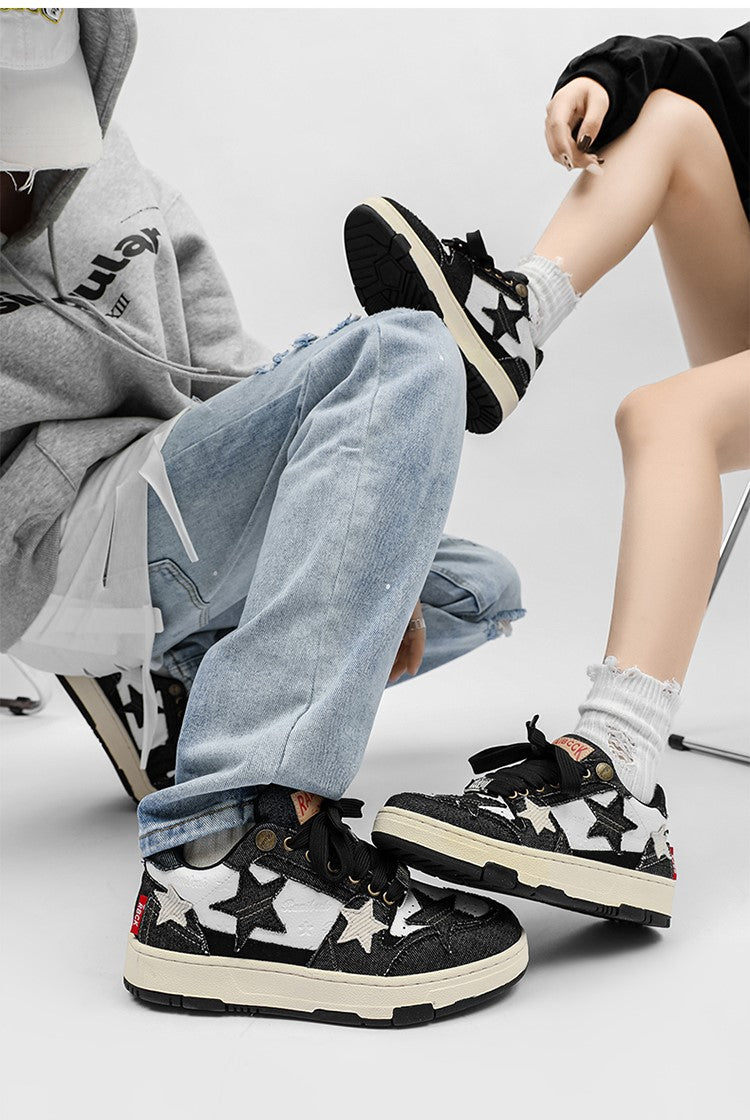 Star Black Sneakers - Triple Black Luxury Architectural Trainers | LuxuryUrbanwear