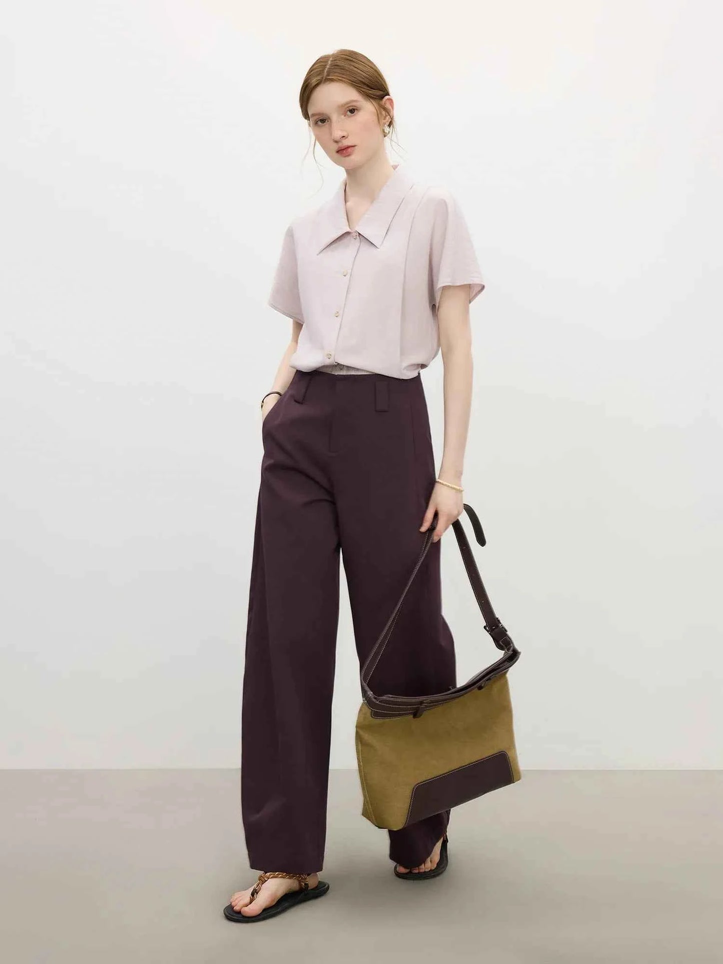 Women Classic Elegant Vintage Lapel Blouse Shirt