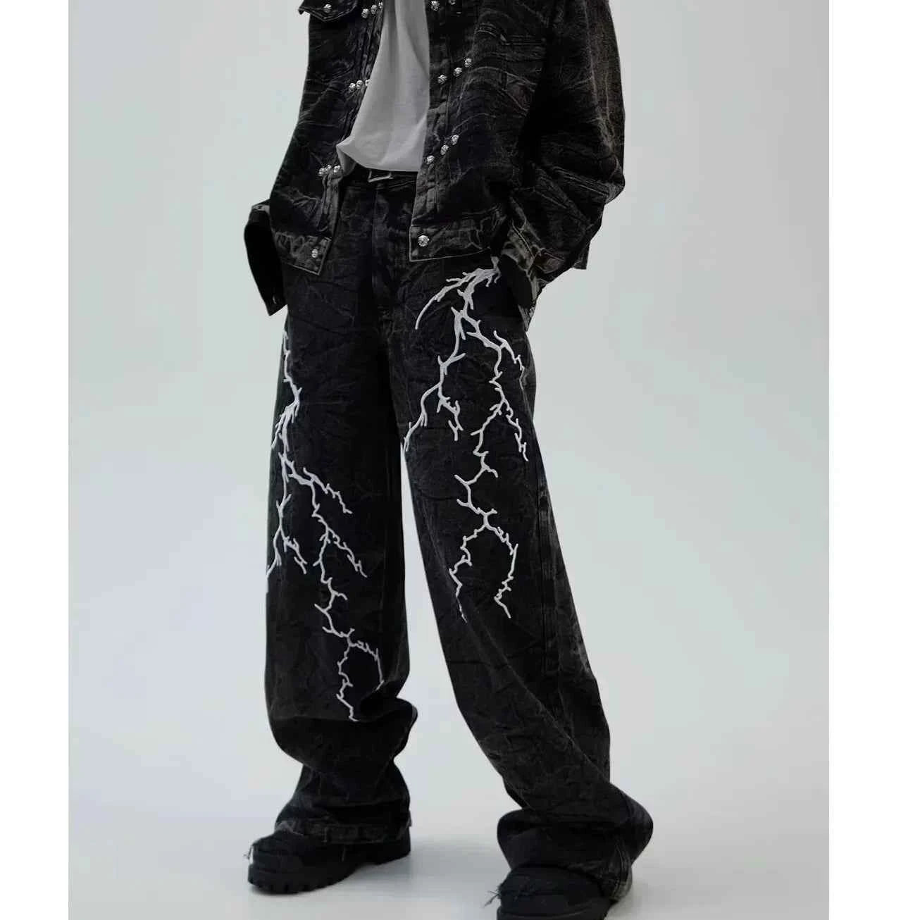 American Washed Flare Lightning Jeans