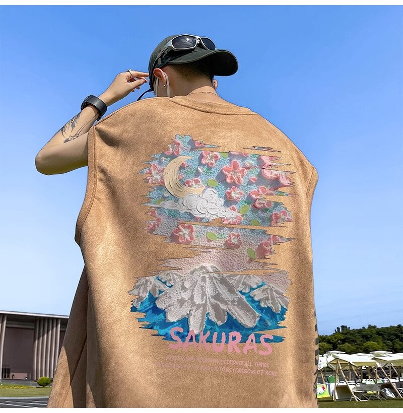 SAKURAS Colorful Scenery Painting T-Shirt