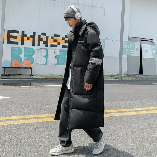 Streetwear Warm Resistant Hooded Down Puffer Coat - Luxuryurbanwear