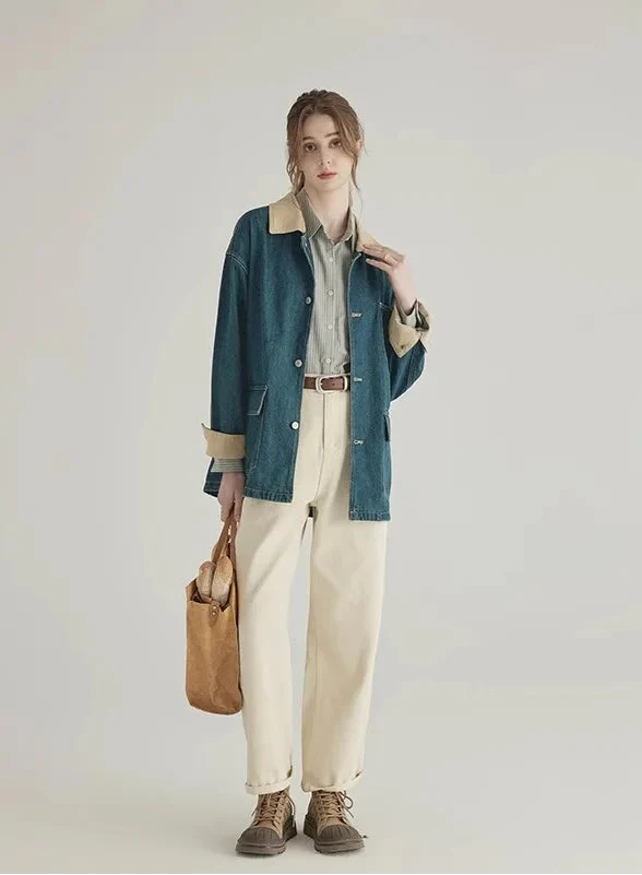 High End American Style Retro Denim Jacket - Luxuryurbanwear