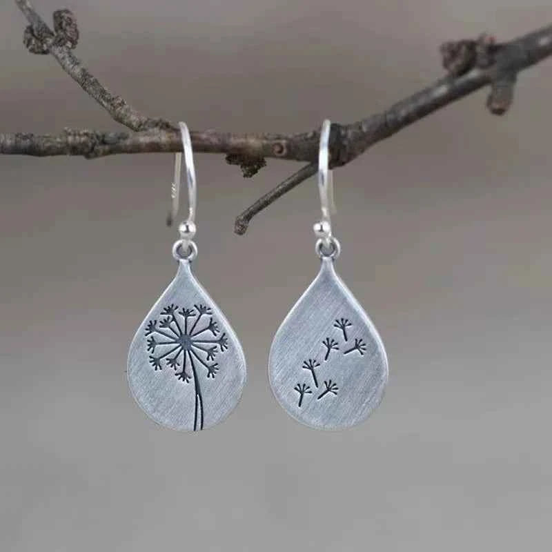 Dainty Vintage Dandelion Drop Earrings