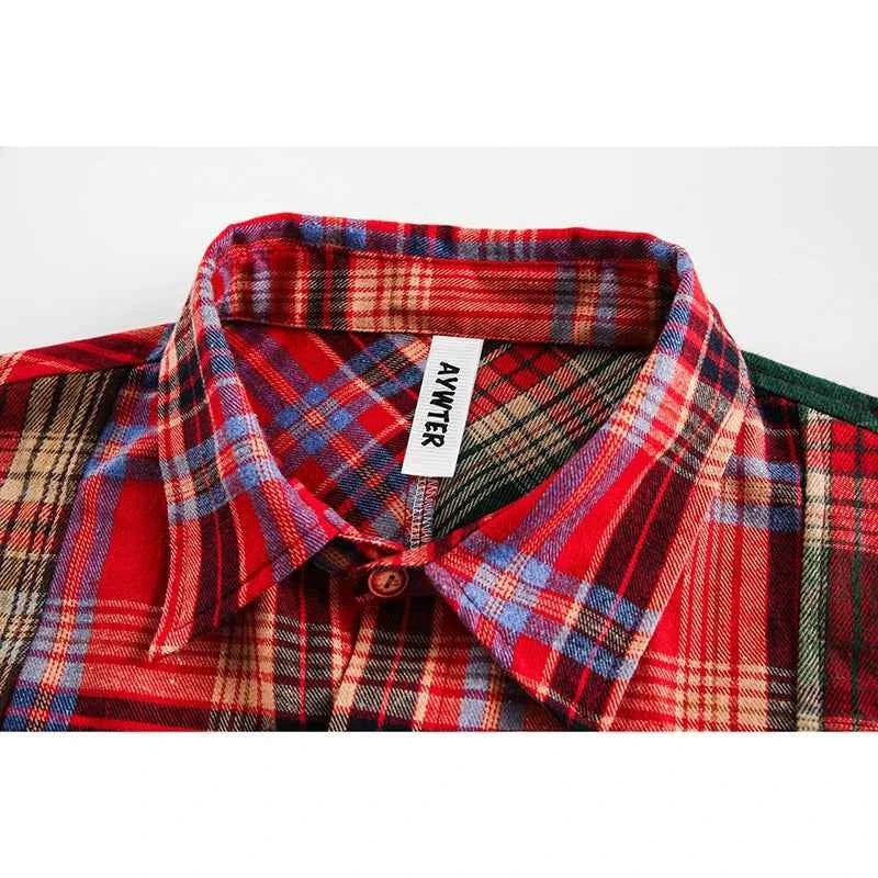 Breathable Plaid Hip Hop With Pockets Long Sleeve Shirt