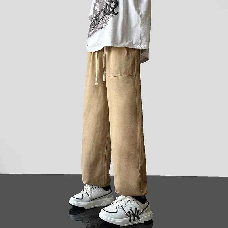 Vintage Casual Drawstring Straight Leg Baggy Jogger
