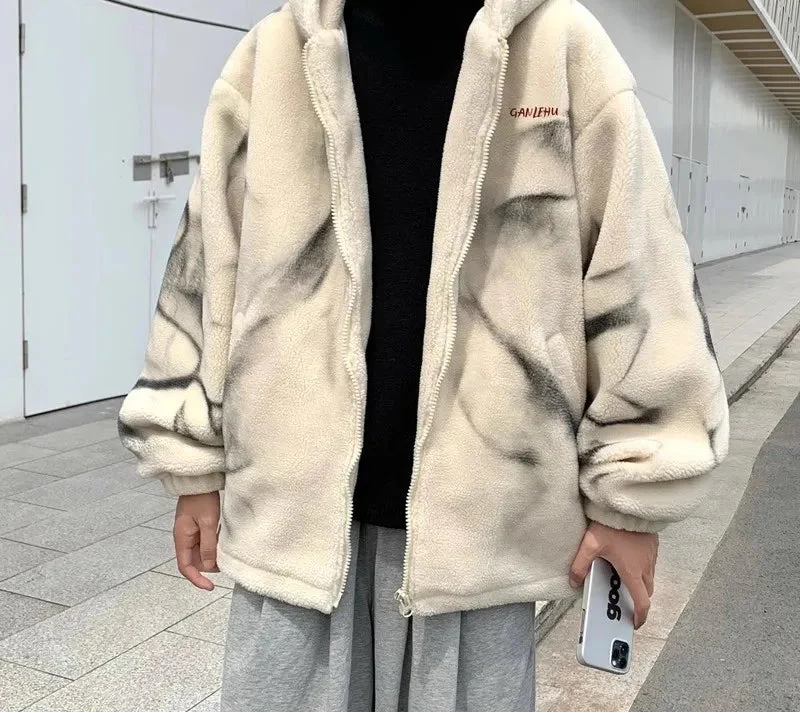 Y2K Warm Thickened Lapel Hooded Faux Fur Jacket - Luxuryurbanwear