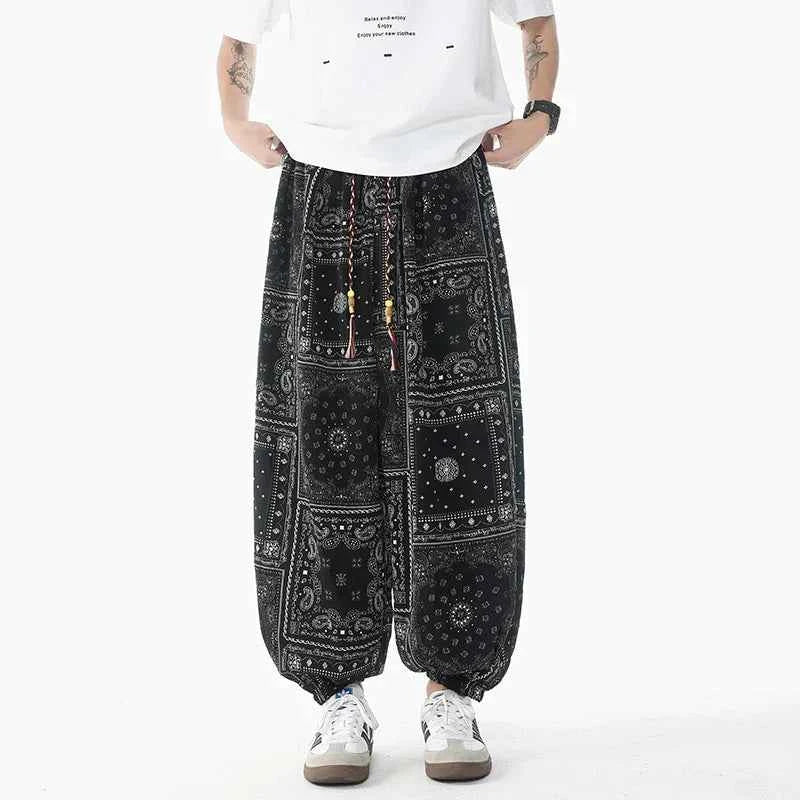 Chinese Style Printed Lantern Harem Pants