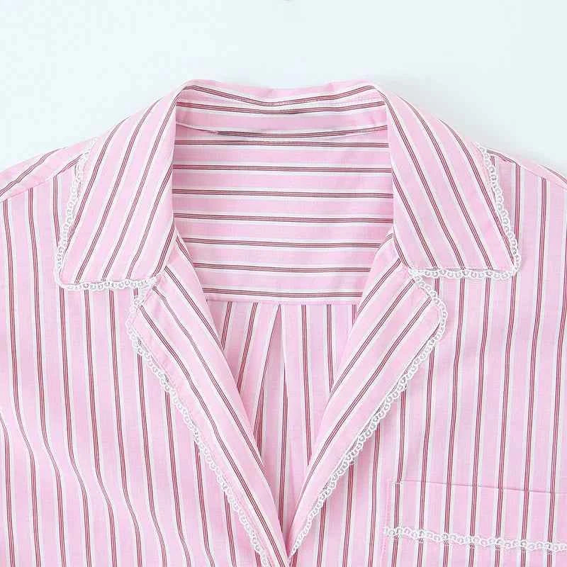 Elevated Y2K Striped Long Sleeve Cropped Shirt