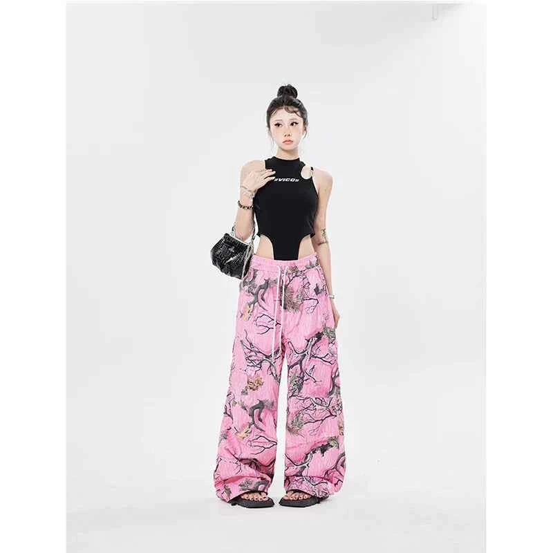 Women Cute Streetwear Trendy Tie Dye High Waist Pants