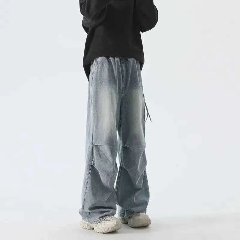 Men's Retro Loose Fit Wide Leg Jeans