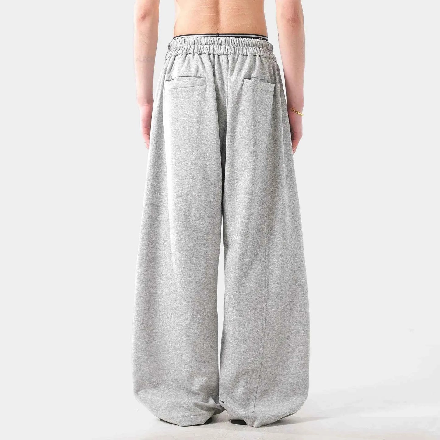 Streetwear Gray Baggy Wide Leg Sweatpants