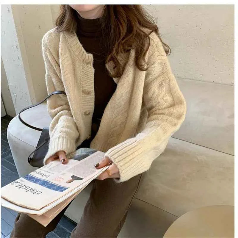 Flattering Casual Button Knit Cardigan