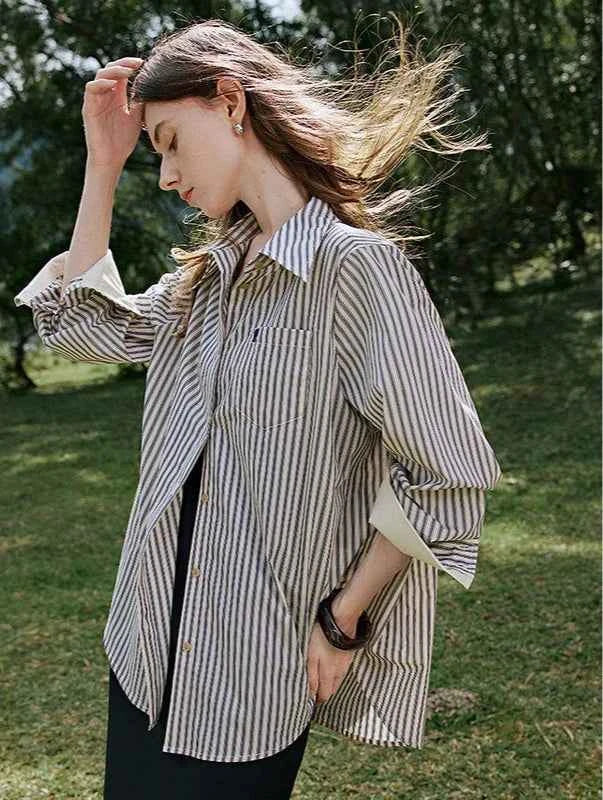 Women Classic Retro Stylish Spring Blouse Shirt