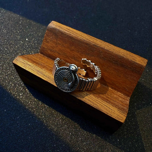 Vintage Vinyl Record Adjustable Open Ring