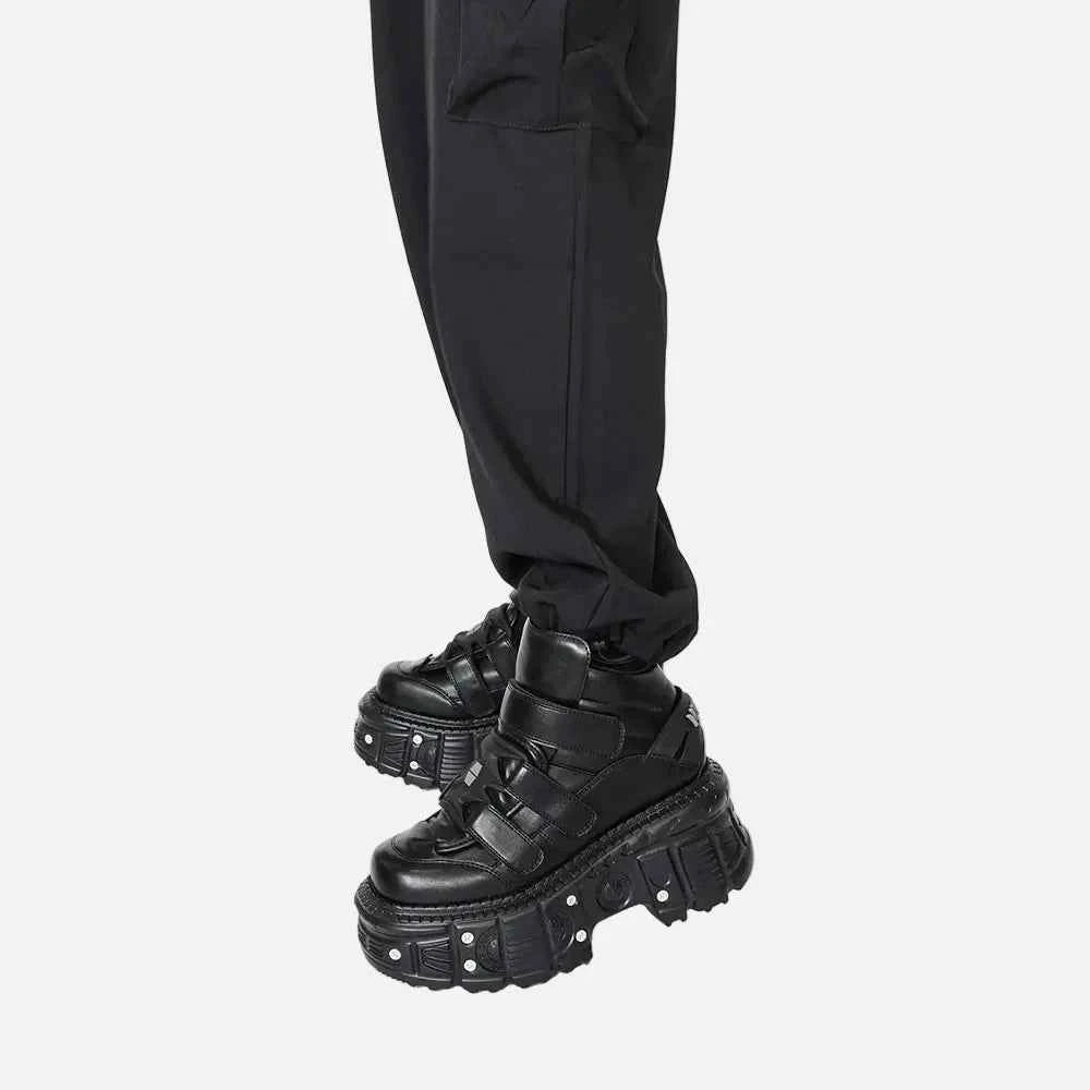 Gothic Ankle with Metal Decor Lace Up Heel Boots