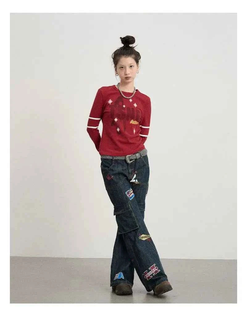 Versatile Slim Fit Letter Printed T-Shirt