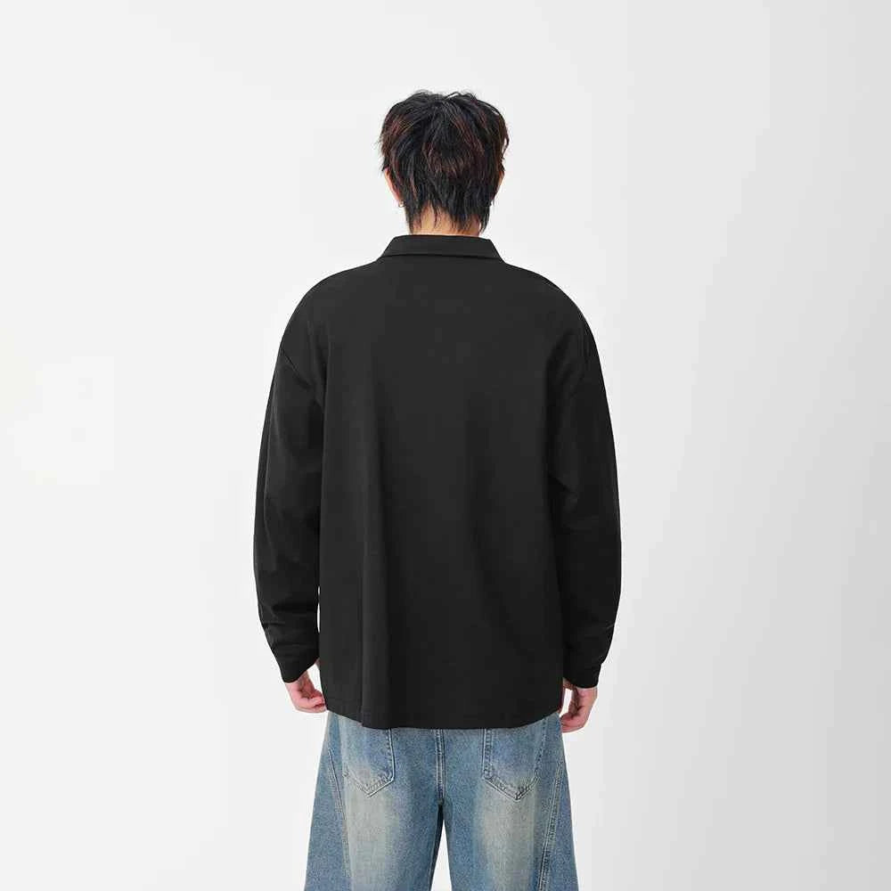 Fashionable Winter Contrast Polo Sweatshirt
