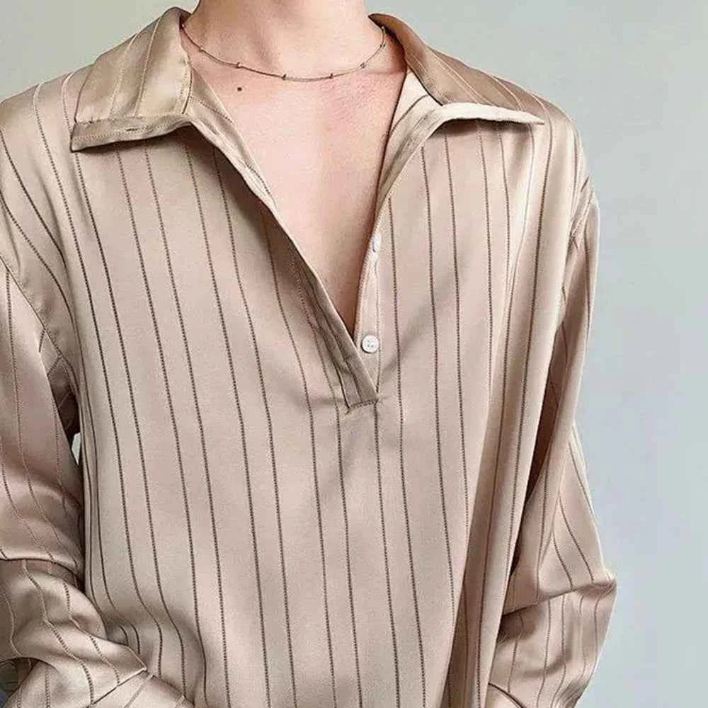 Breathable Solid Color Striped Long Sleeve T-Shirt