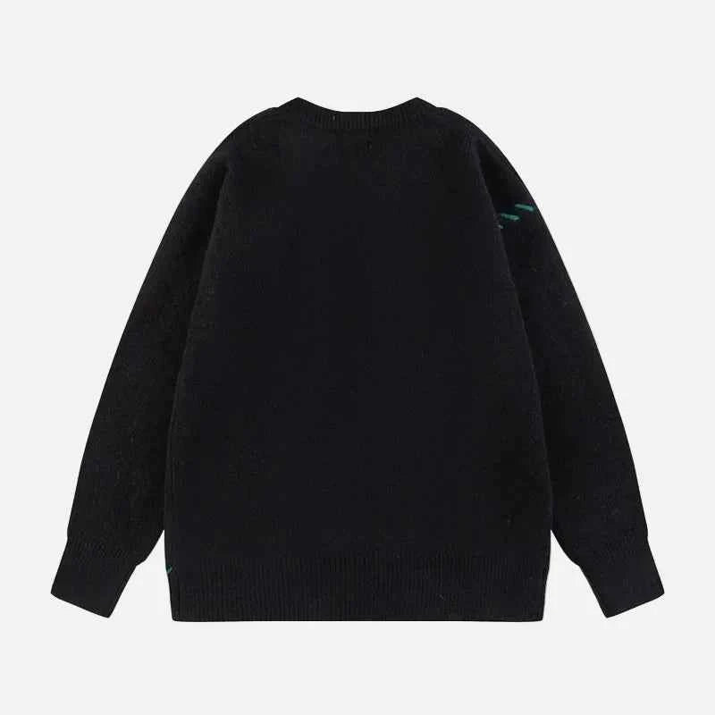 Y2K Cozy Bear Pocket Knitted Sweater