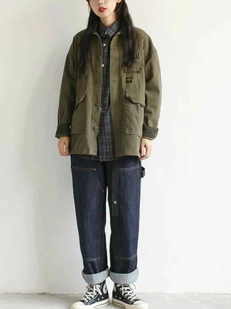 Military Army Retro Denim Jacket