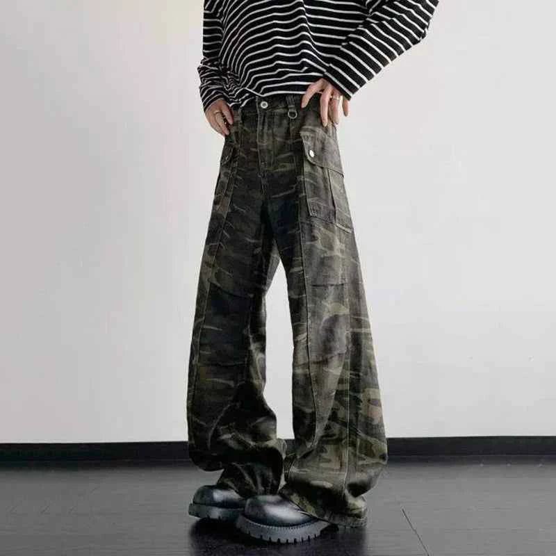 Retro Camouflage Casual Cargo Pants