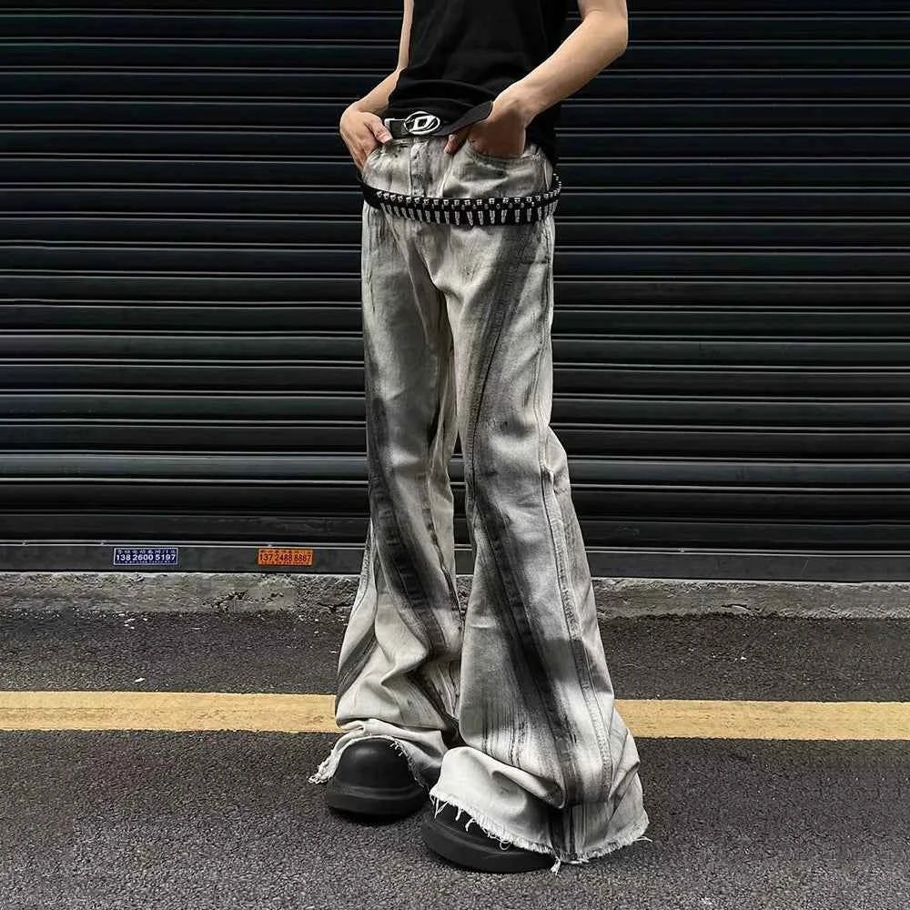 Colorful Gradient Flared Denim Jeans