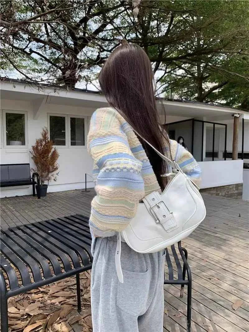 Women Cool Relax Soft Striped Cardigan