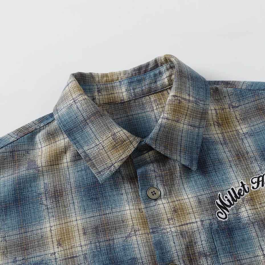 Streetwear Camouflage Patchwork Long Sleeve Button Shirt