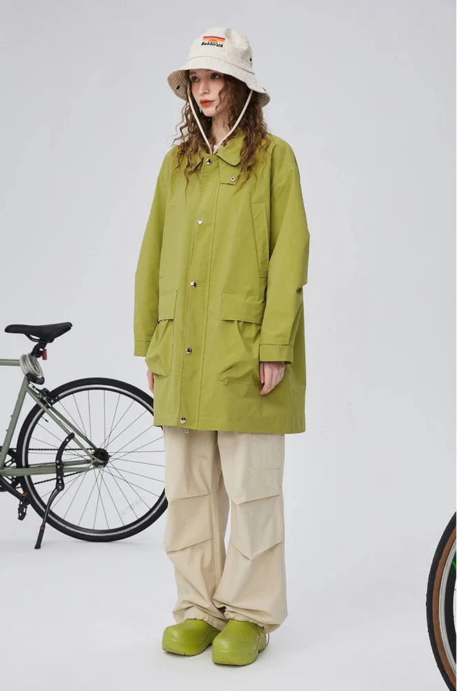 Y2K British Style Trench Mid Windbreaker Coat - Luxuryurbanwear