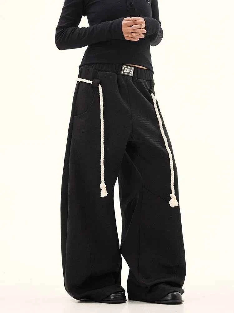 Effortless Cool Drawstring Wide Leg Sweatpants