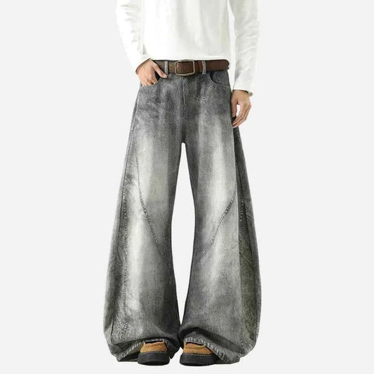 Durable American 3D Print Wide-Leg Jeans
