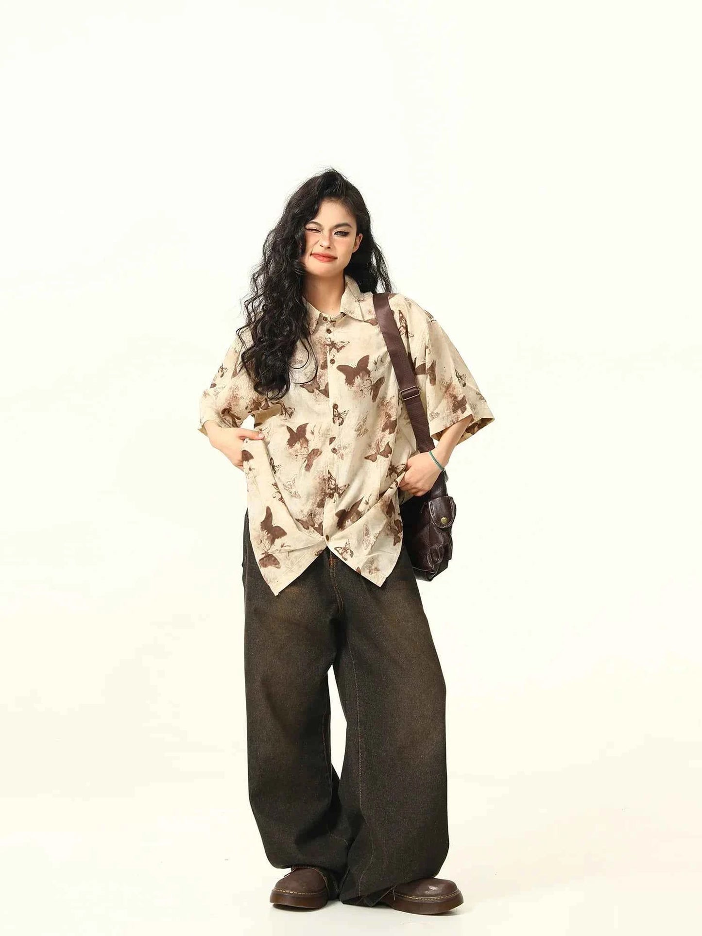 Women Butterfly Print Casual Shirt