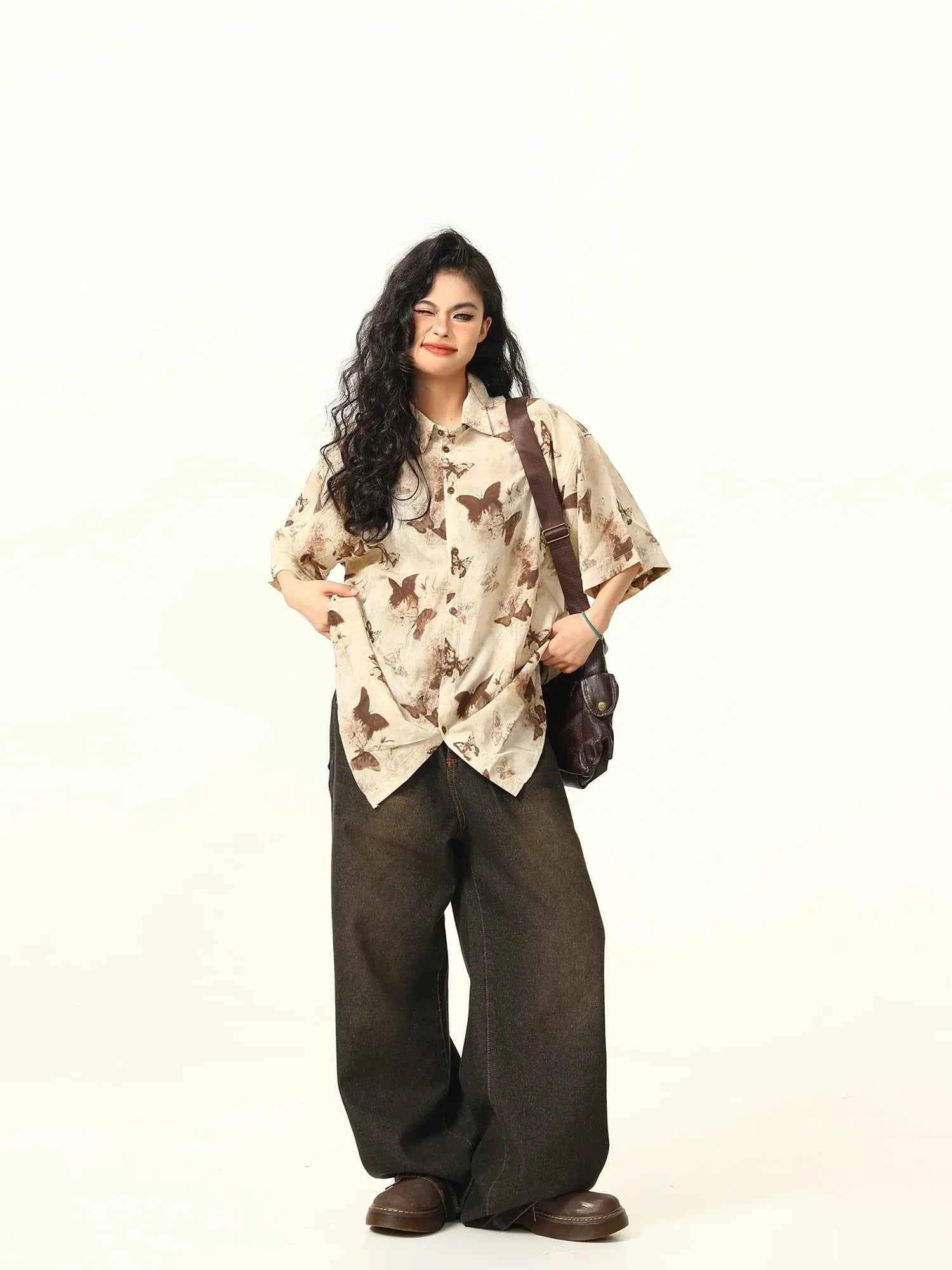 Women Butterfly Print Casual Shirt
