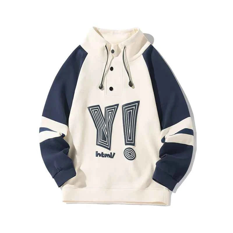 Contrast Color Patchwork Pullover Sweatshirt