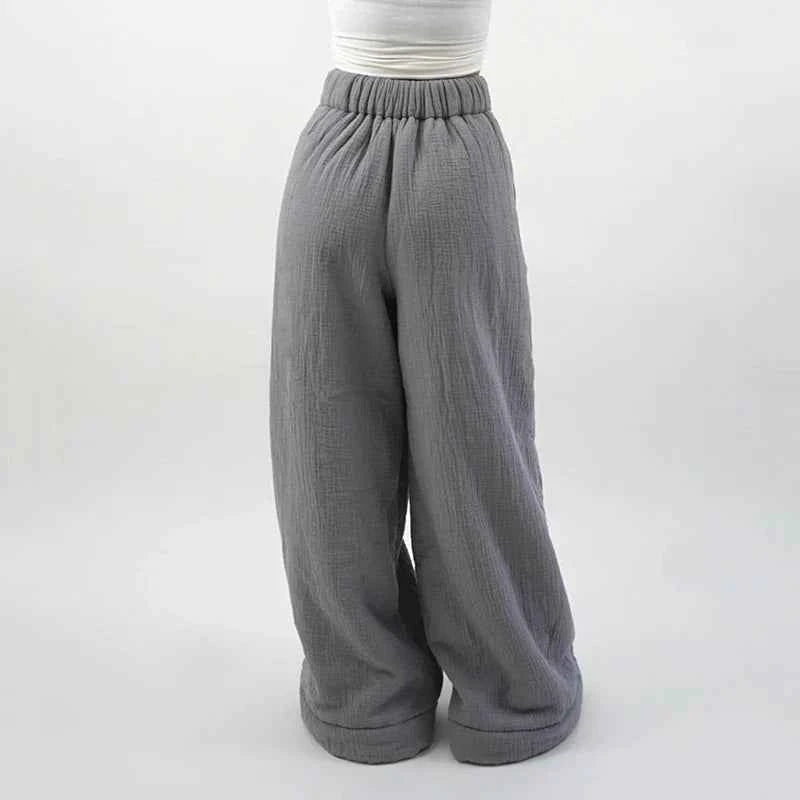 Breathable Wool Wide Leg Sweatpants