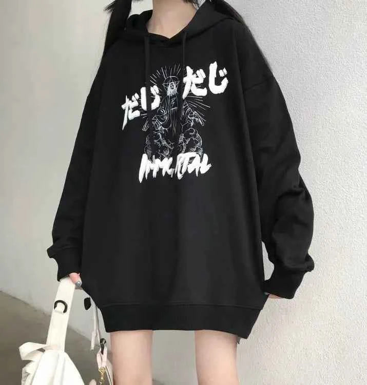 Women Sweet Velvet Thicken Loose Fit Hoodie