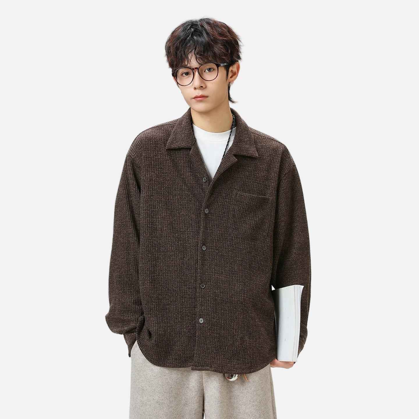 Vintage Oversized Flannel Cuban Collar Shirt