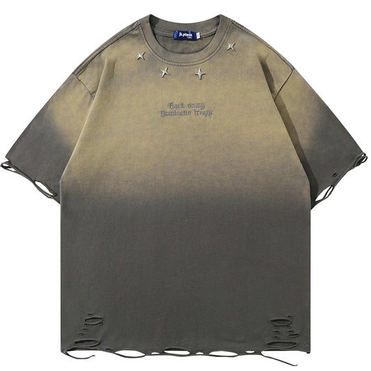 Streetwear Metal Star Oversized Tshirt