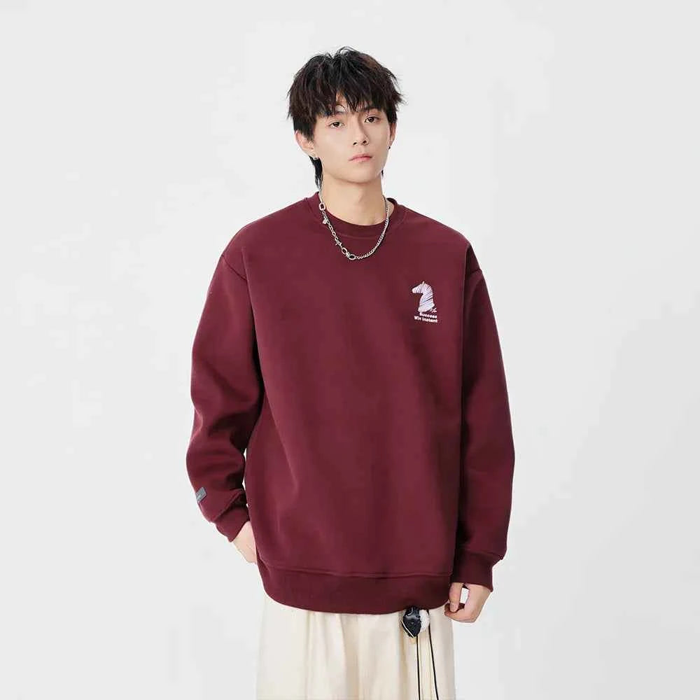 Cozy Horse Head Pattern Crew Sweatshirt