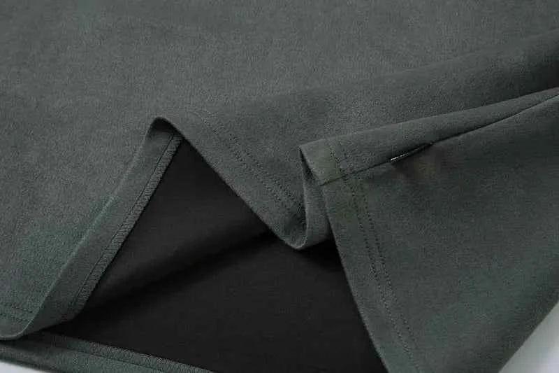 Suede Embroidered Zipper Short Sleeve T-Shirt