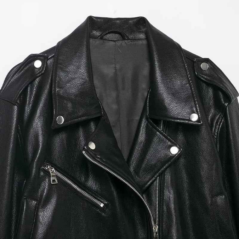 Premium Black PU Leather Motorcycle Jacket