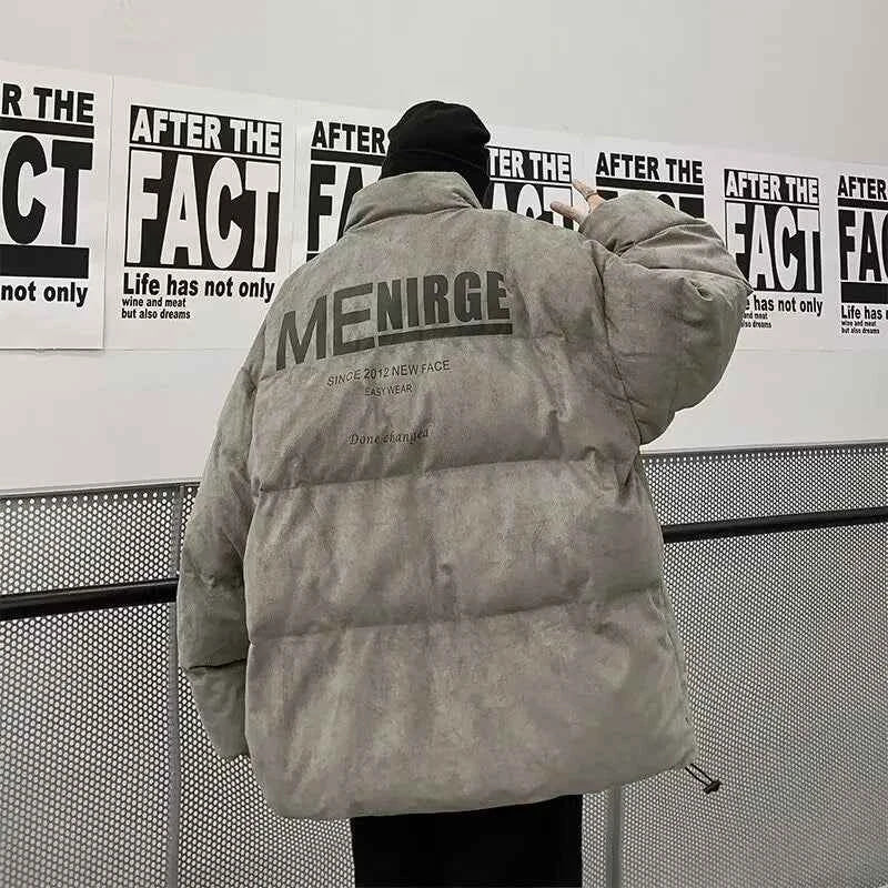 Retro Oversized Suede Parkas Puffer Jacket