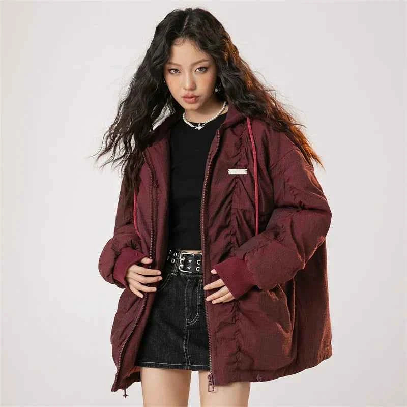 Oversized Warm Hooded Down Puffer Jacket