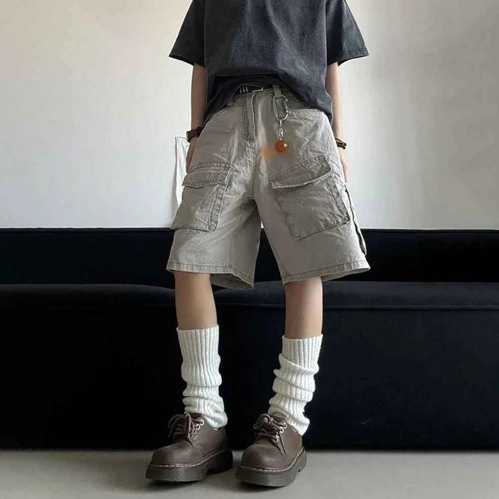 Solid Color Multi Pocket Work Short