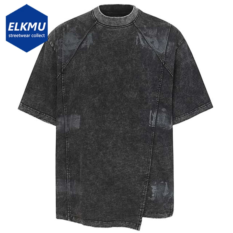 Irregular Patchwork Streetwear Oversized T-shirts
