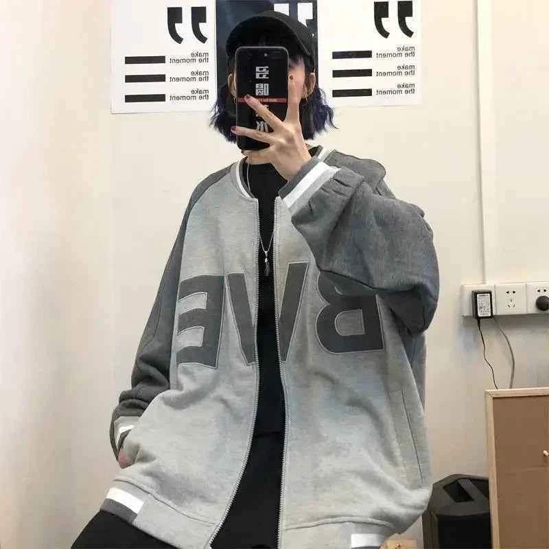 Vintage Streetwear Panelled Zip-Up Sweatshirt