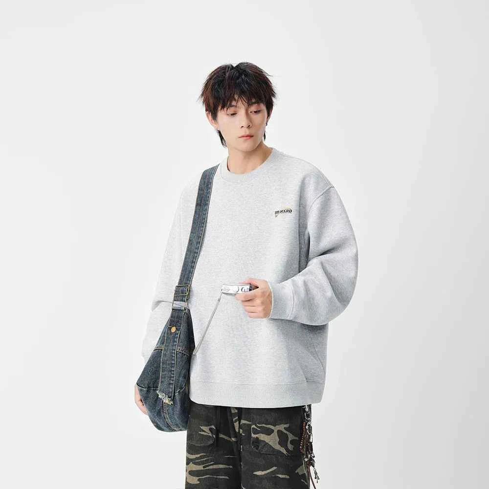 Comfortable Cozy Logo Print Crew Neck Sweatshirt