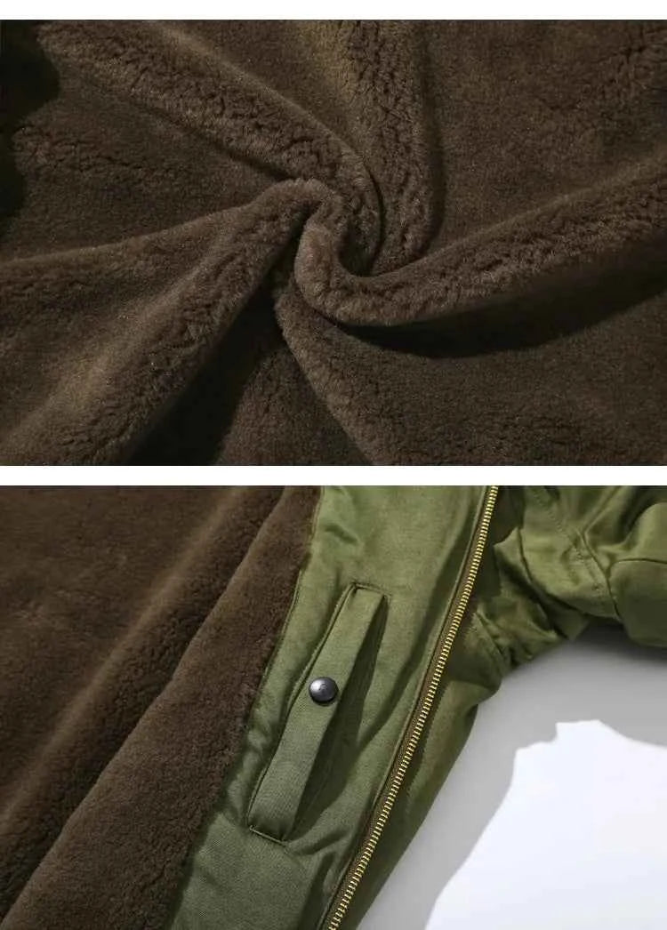 Y2K Luxury Vintage Fur Collar Bomber Jacket
