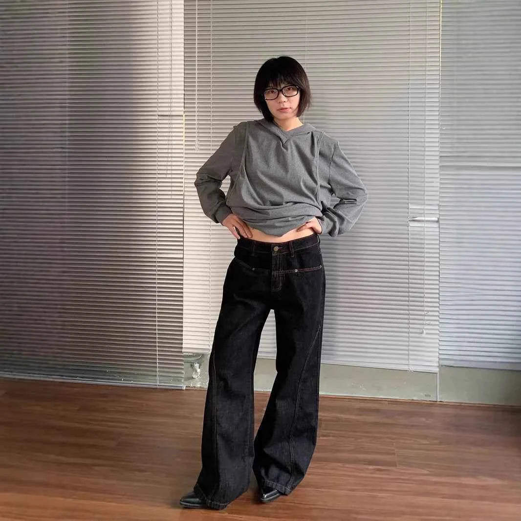 Vintage Casual High Waist Wide Leg Jeans