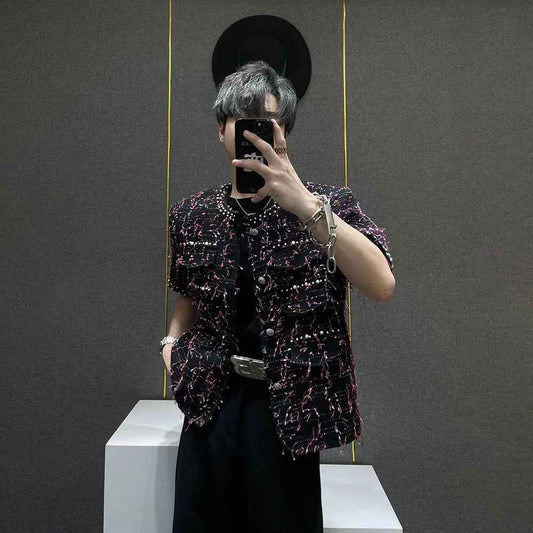Men Vintage Inspired Beads Tassel Jacket